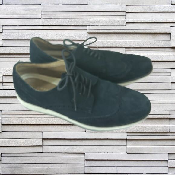 Cole Haan Black Suede Oxfords Sz. 9 - Picture 2 of 6